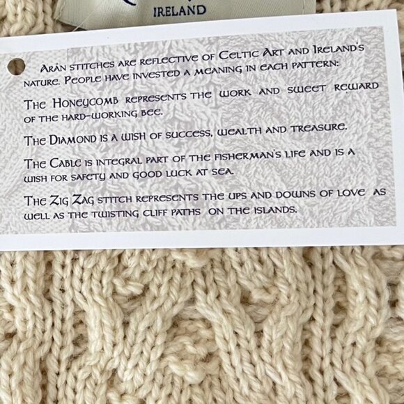 NEW Aran Mor 100% Irish Marino Wool Sweater Natural Colour, Size M - Picture 13 of 16